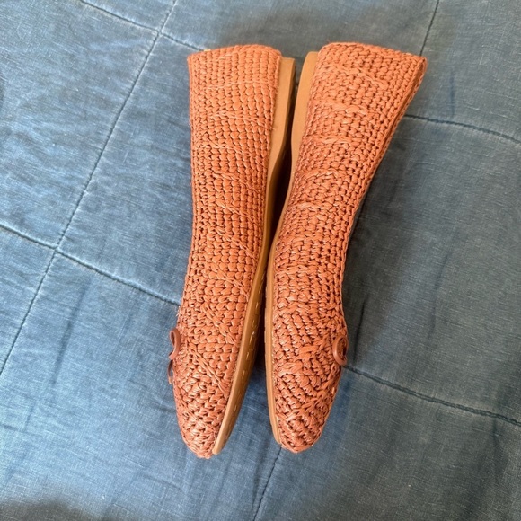 BIRDIES  Women's The Hummingbird Flats Size 8 Red Raffia Slip-On Ballet - Picture 3 of 10